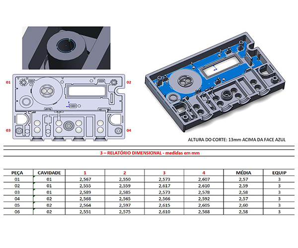 EMISSAO DE LAUDO DIMENSIONAL POS TRY OUT
